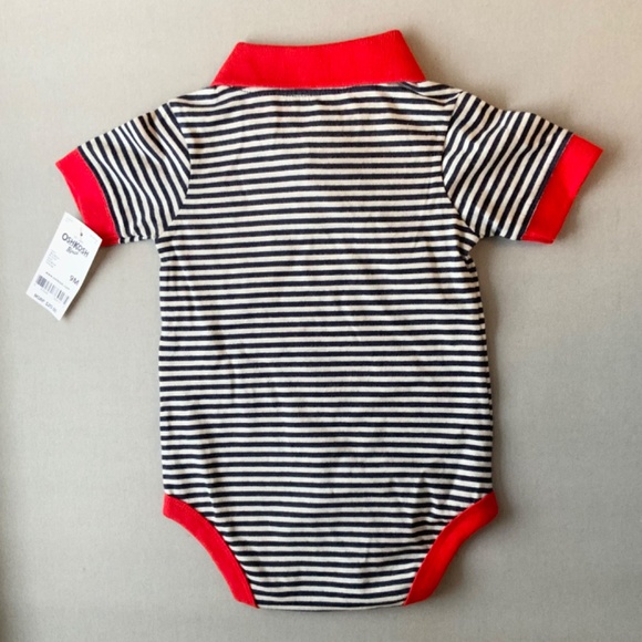 LOT OF 2 OSHKOSH B’GOSH BABY BOYS 9 Mos. ONE PIECE BODYSUITS PLAID & STRIPED NWT - Picture 7 of 7